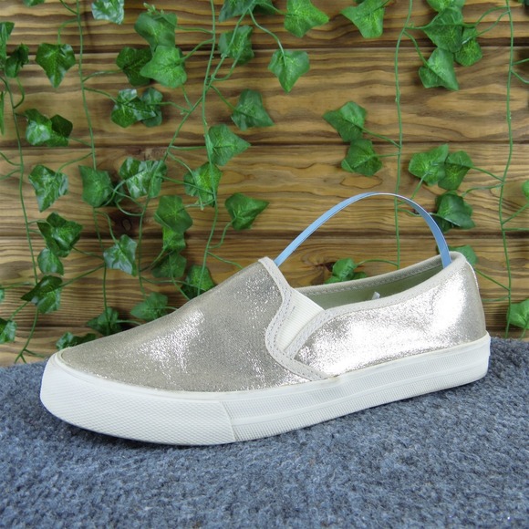 American Eagle Outfitters Women  Slip-On Gold Polyester Sz 7 Gently Used 2025 - Picture 1 of 6